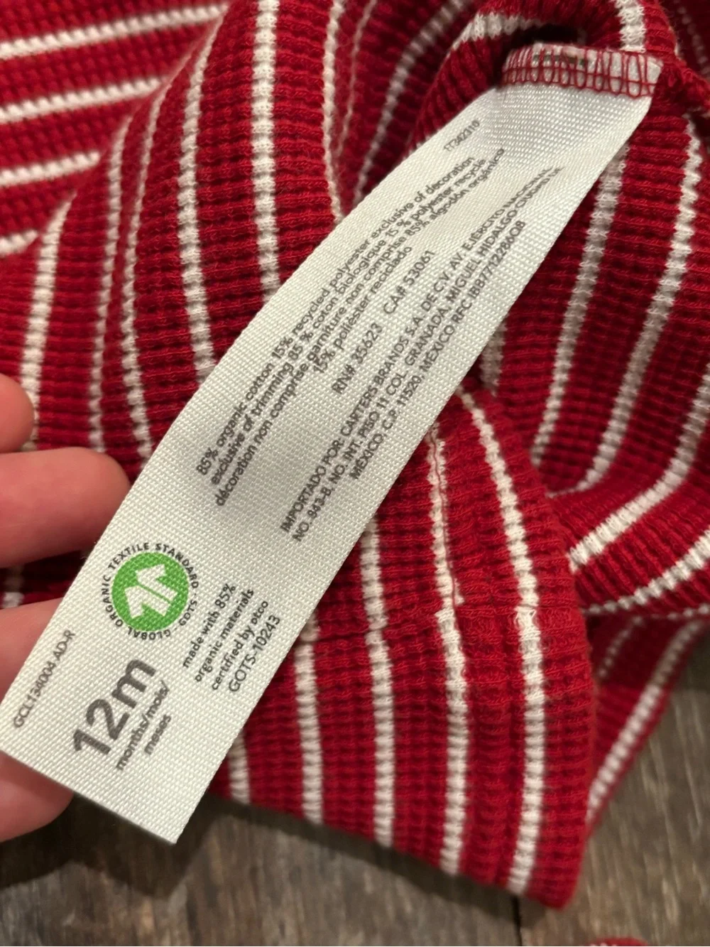 Carter's Red and White Striped Two-Piece Pajama Set